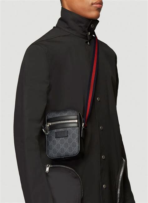 gucci black sling bag men|gucci shoulder bag for men.